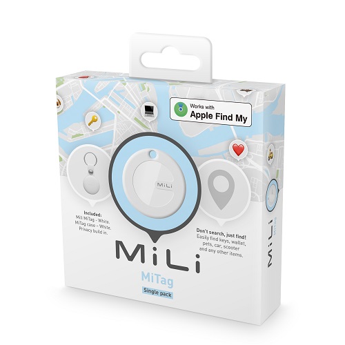 MiTag & Leather case White 1 Pack