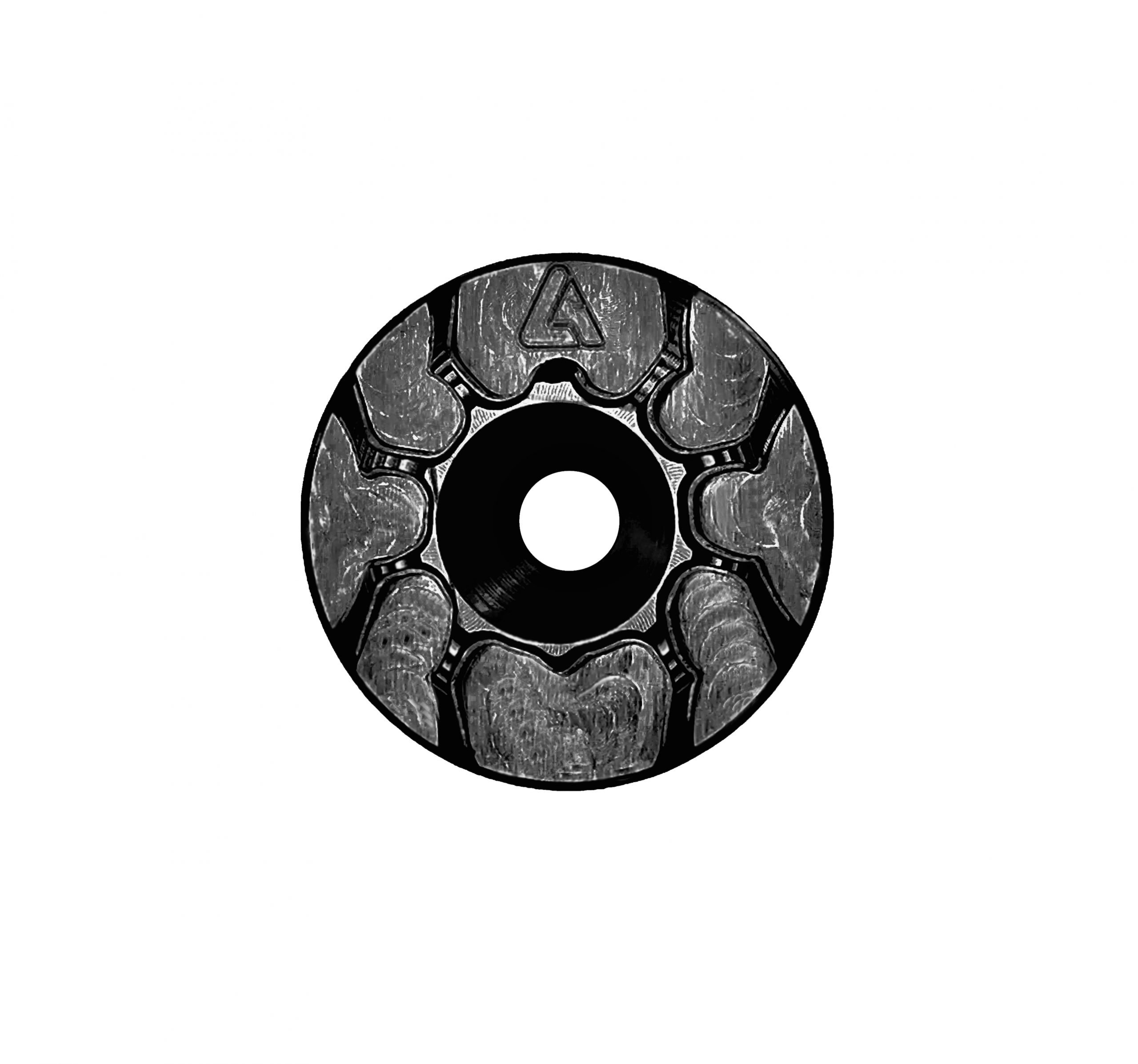 Top Cap 1-1/8"  Black