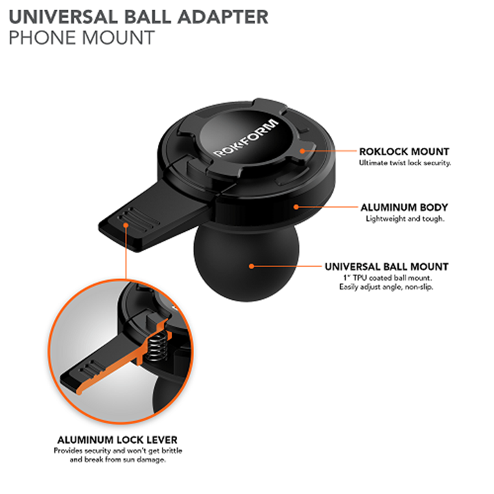 Universal Ball Adapter Mount 1"